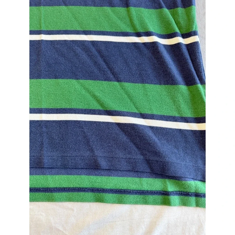 Polo Golf Ralph‎ Lauren Shirt XL Mens Short Sleeve Cotton Wide Strips Blue Green